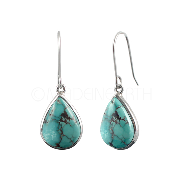 Tibetan Turquoise Drop Earrings